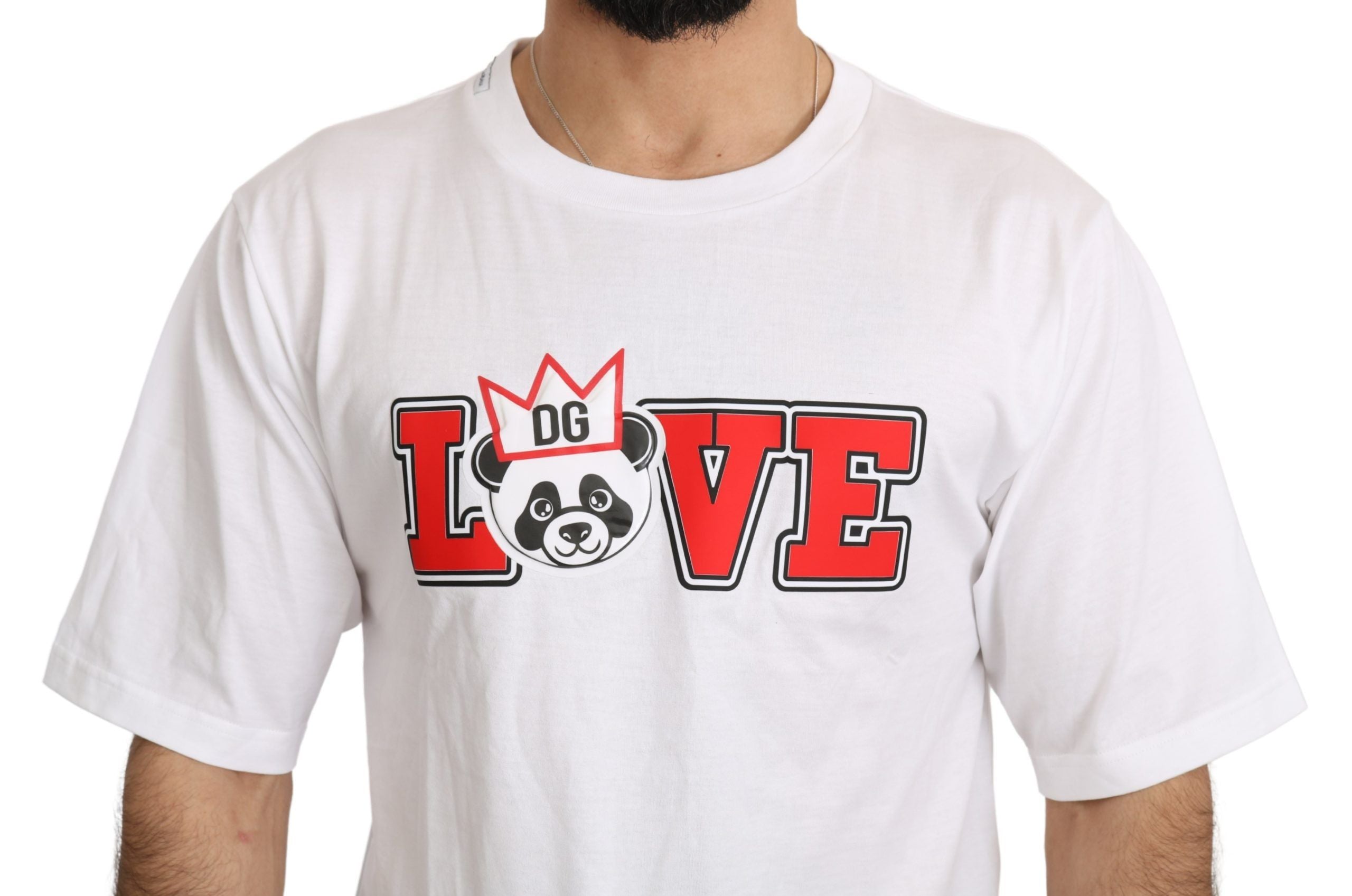 Dolce & Gabbana White Love Panda Baskılı Üst Tişört